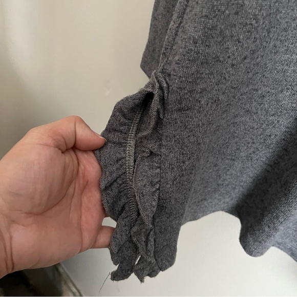 3/$40 Size Medium Lily Morgan Crew Neck Knit sweater with Ruffle Slit at Hem - Picture 5 of 5